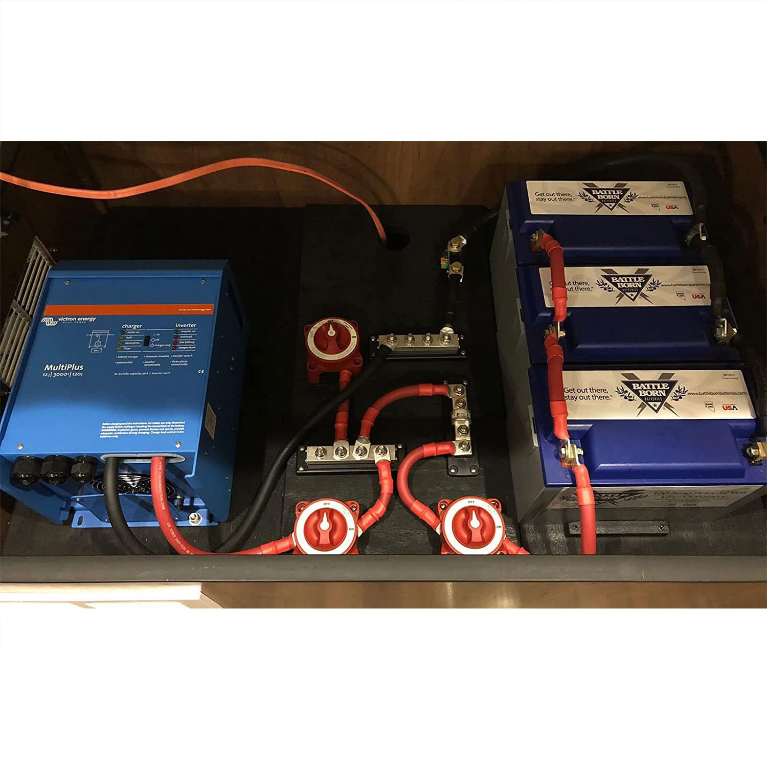 2 AWG 12In Power Battery Cables with 3/8" Lugs Terminals,Pure Copper Battery Inverter Cables Set, 2 Gauge X 12" (1 Black & 1 Red) for Marine Solar ATV Lawn Mower RV Car Motorcycle (12-Inch) image number 6