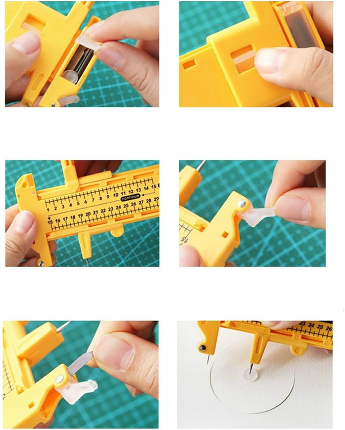 Lwuey Compass Circle Cutter, Circular Rotary Cutter Paper Adjustable Easy to Read Scale Trimmer Cardboard Rubber Leather Art Craft Tool Scrapbooking Great for Photo Cropping Die Cutting Plotting image number 1