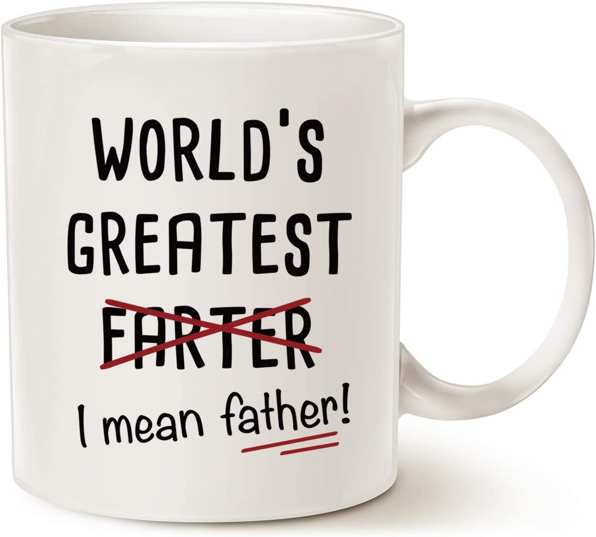 Funny Dad Coffee Mug, World'S Greatest F, I Mean Father Best Office and Home, Father Cup White, 11 Oz - Orange image number 3