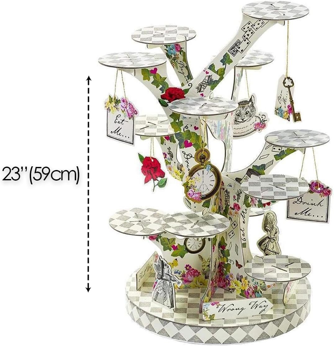 Talking Tables Alice in Wonderland Cake Stand, Beautiful Mother'S Day Party Decorations Reusable Cakestand Table Centrepiece for Mad Hatter Afternoon Tea, Birthday, Baby Shower image number 3