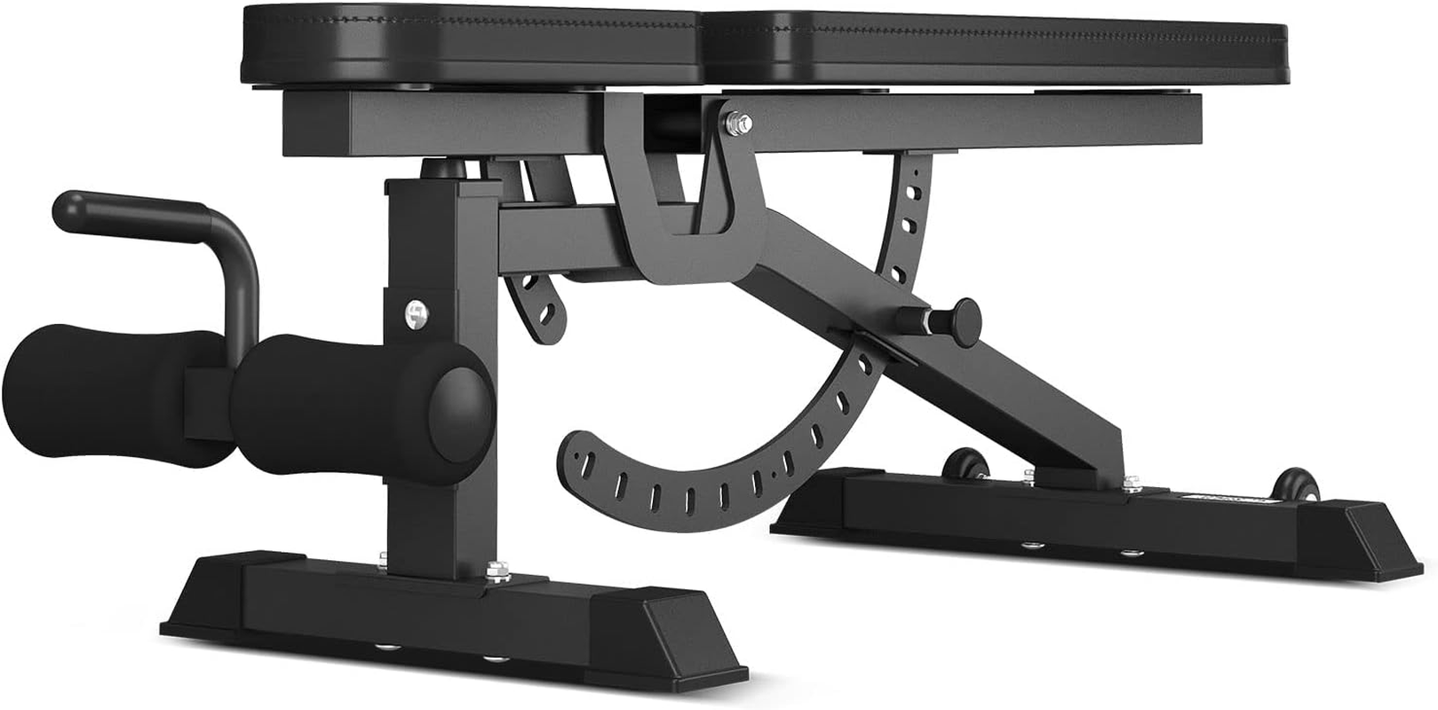 LSG GBN-006 14-Level FID Exercise Bench with 42 Combinations of Adjustability Seat Height Adjustments with Deluxe Padding & Stitching Heavy Duty Frame Front Ankle Rollers Deluxe Leather Upholstery image number 1