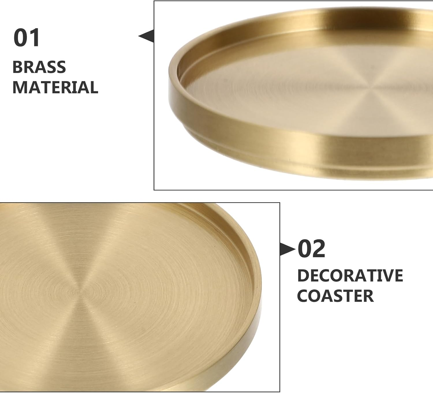 Kichvoe Brass Coasters for Drinks Bronze Gold Coasters Small Brass Copper Tea Cup Placemat Decor Accents for Table Home Kitchen Coffee Tables Centerpieces-1Pc