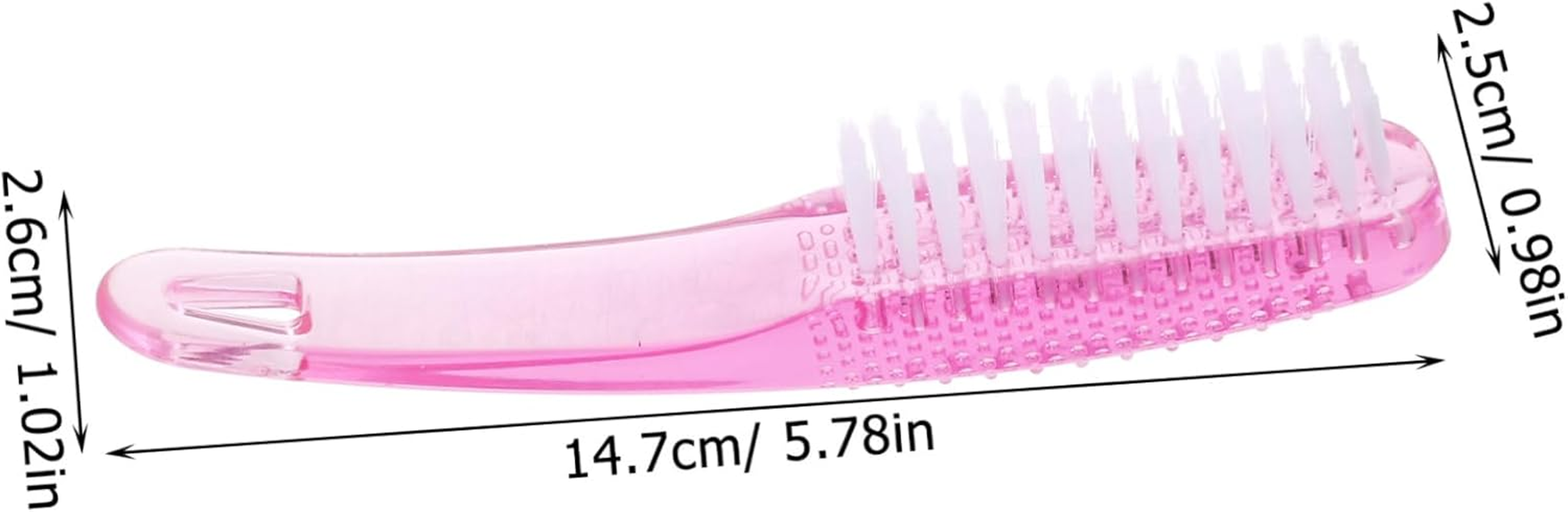 2Pcs Manicure Brush for Nails Clean up Nail Scrubber Brush Plastic Handle Grip Pedicure Foot Care Dust Removal Tool