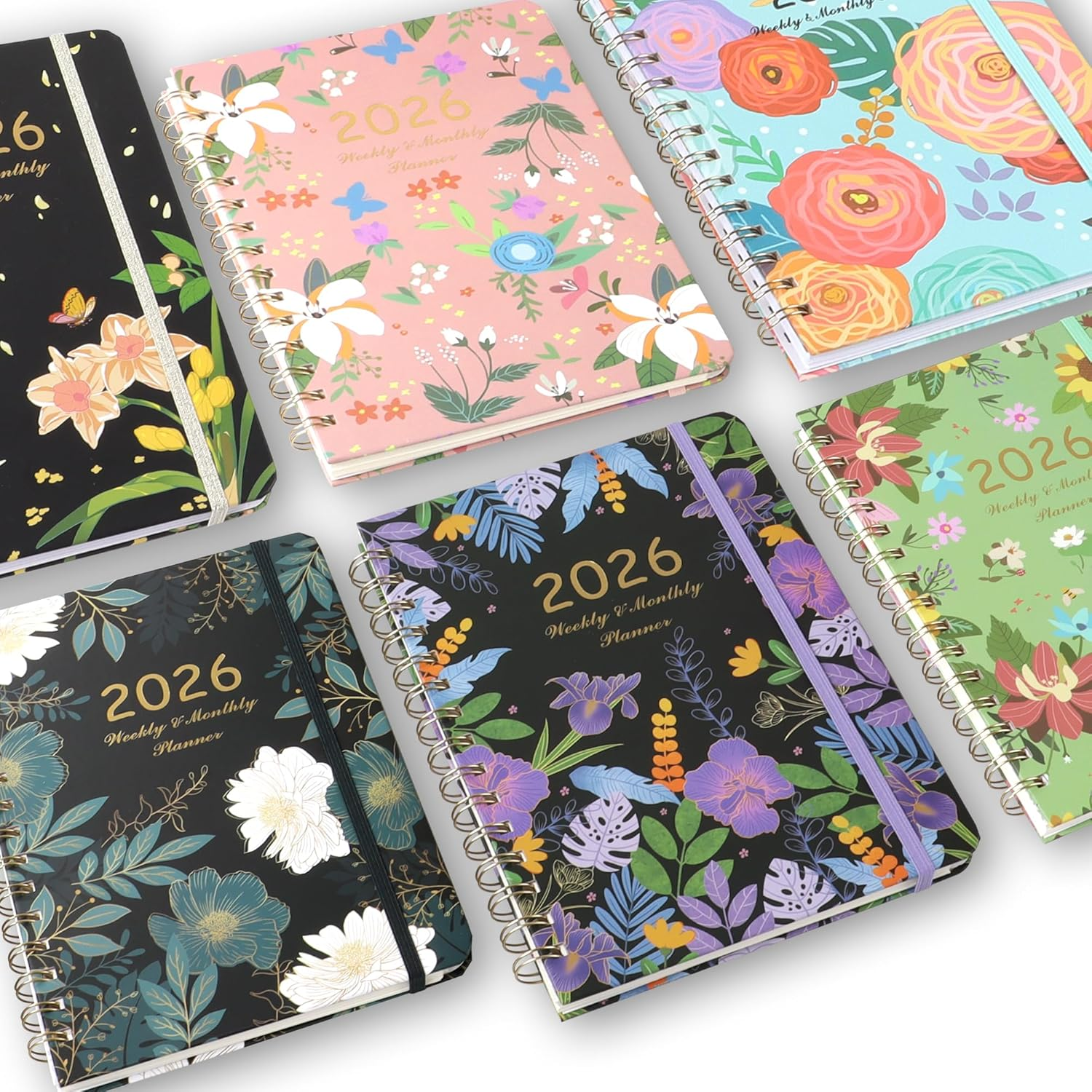 Junart 2026 Academic Diary A5 Week to View from January to December 2025 Weekly & Monthly Planner,Teacher Planner,Academic Year Diaries with Elastic Strap(Violet)