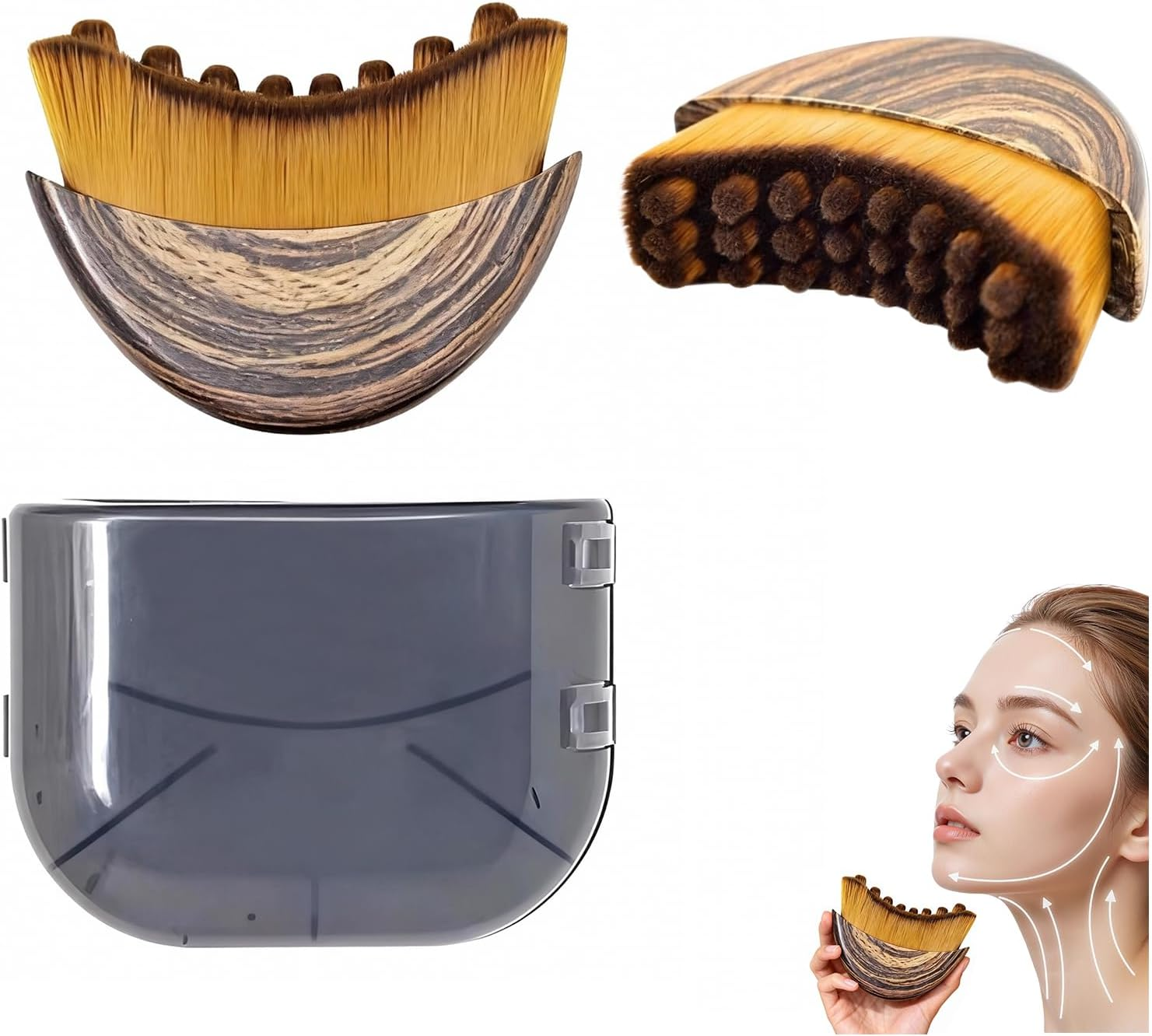 1/2 PCS Lymphatic Contour Face Brush for Sculpting &ndash; Lymphatic Drainage Massager for Face, Anti-Puffiness, Detox & Lift, Relieve Fatigue, Improves Skin Glow & Absorption image number 2