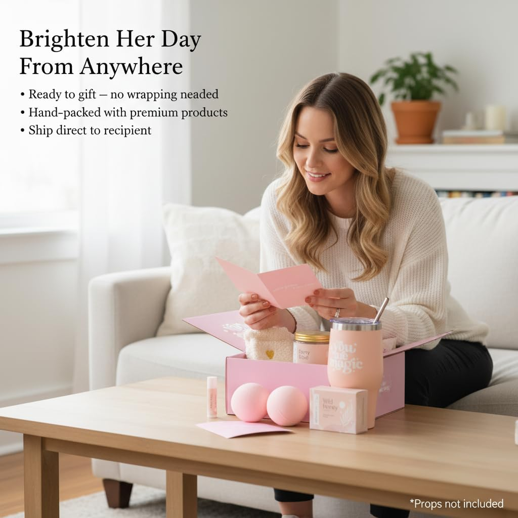 Unboxme Gifts for Women - Birthday Edition | Gift Box for Her | Thinking of You Gift Basket with Mug, Scented Candle, Bath Bombs, Soap + More | Unique Gift Ideas image number 4