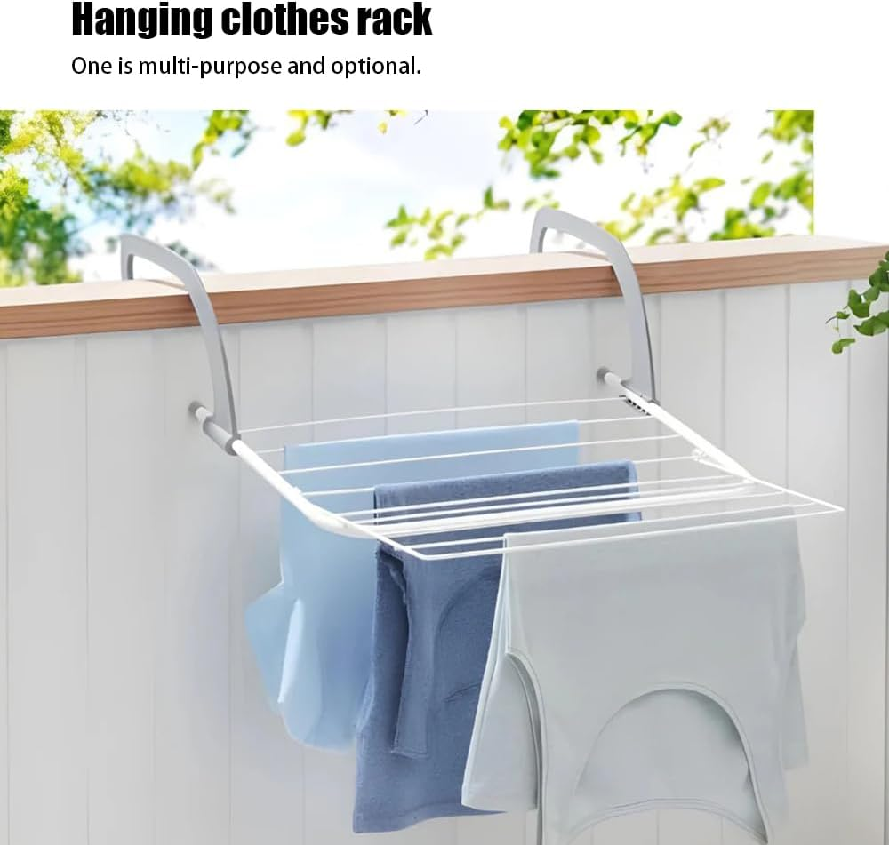 Radiator Clothes Airer Rack, Balcony Laundry Airer, 5 Bar Clothes Rack Indoor with Adjustable Arms, Radiators Hanger for Indoor Air Drying and Hanging, Towels, Coat, Lingerie