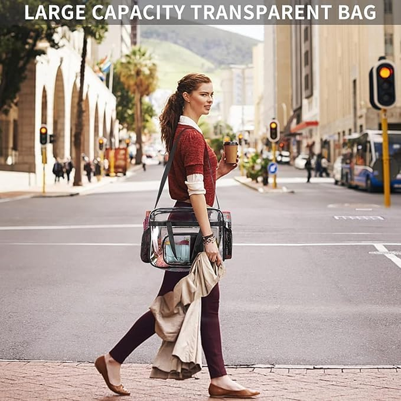 TIAMORK Clear Bags Stadium Approved Clear Tote Bag for Women and Men Clear Purse Bag with Zipper Closure Crossbody Shoulder Bag with Adjustable Strap for Concerts Sports Events image number 1