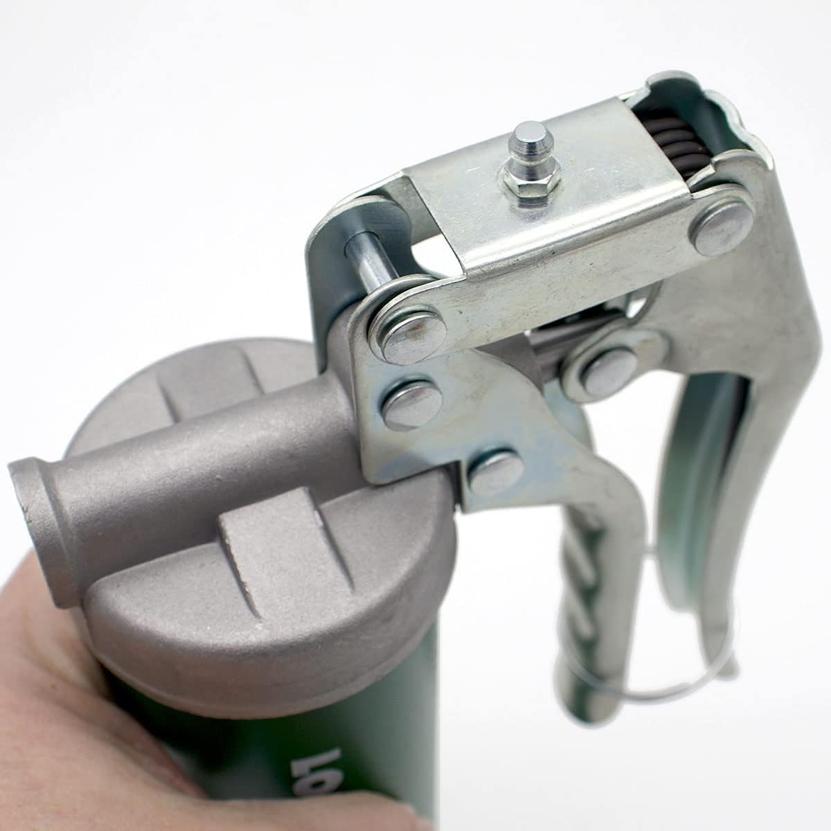 Locknlube Spin-On Pistol-Grip Grease Gun Kit. Includes: 1 Tube Grease, the Grease Coupler plus a Heavy-Duty 20" Grease Hose and In-Line Hose Swivel. image number 1