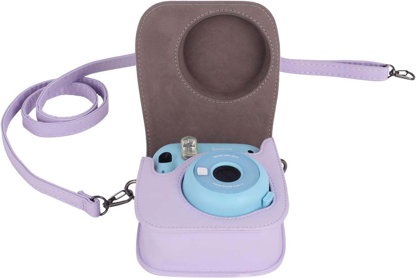 Phetium Instant Camera Case Compatible with Fujifilm Instax Mini 11,PU Leather Bag with Pocket and Adjustable Shoulder Strap (Lilac Purple) image number 1