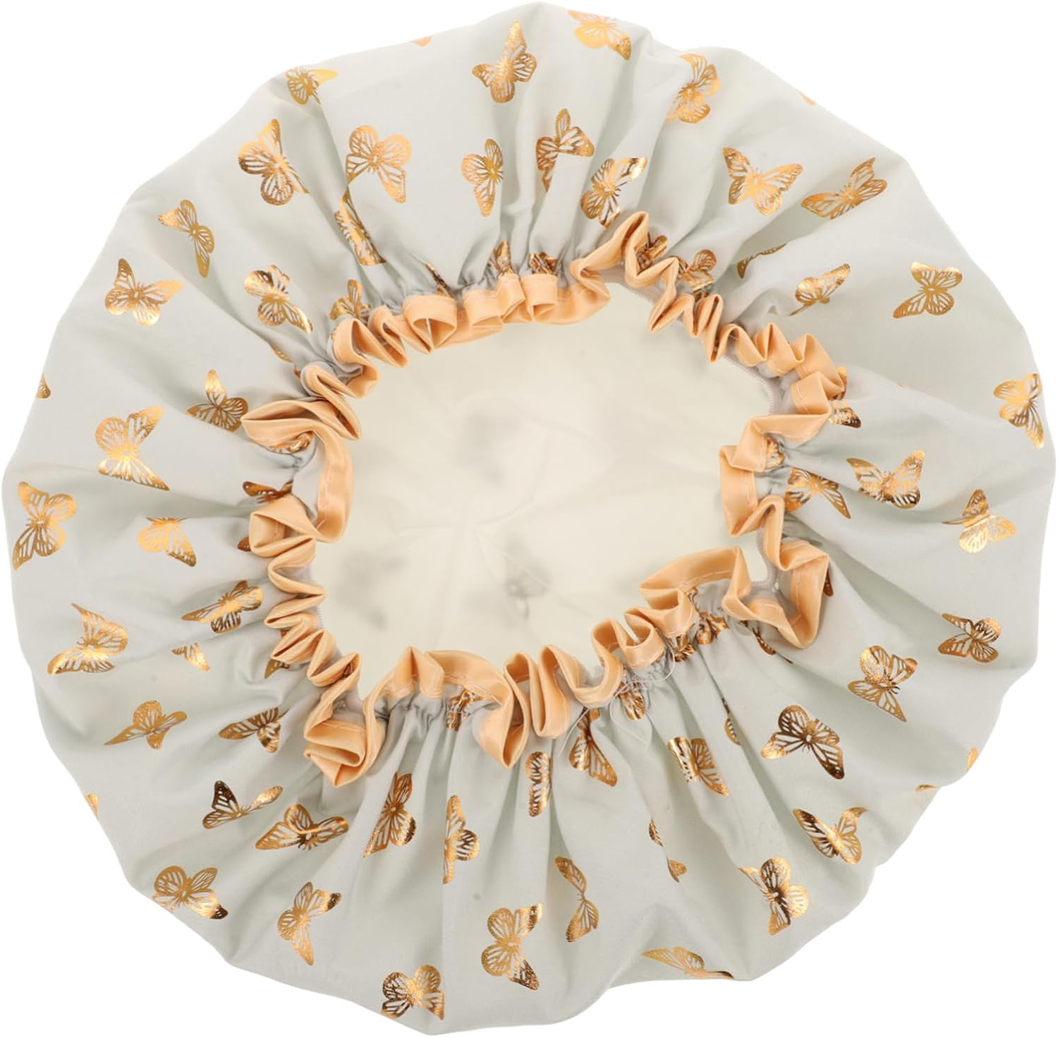 OATIPHO Double Layer Elastic Shower Cap for Women, Waterproof Bath Hair Cover, Extra Large Hair Cap for Bathing and Cooking, Light Green Bath Bonnet for Home Use