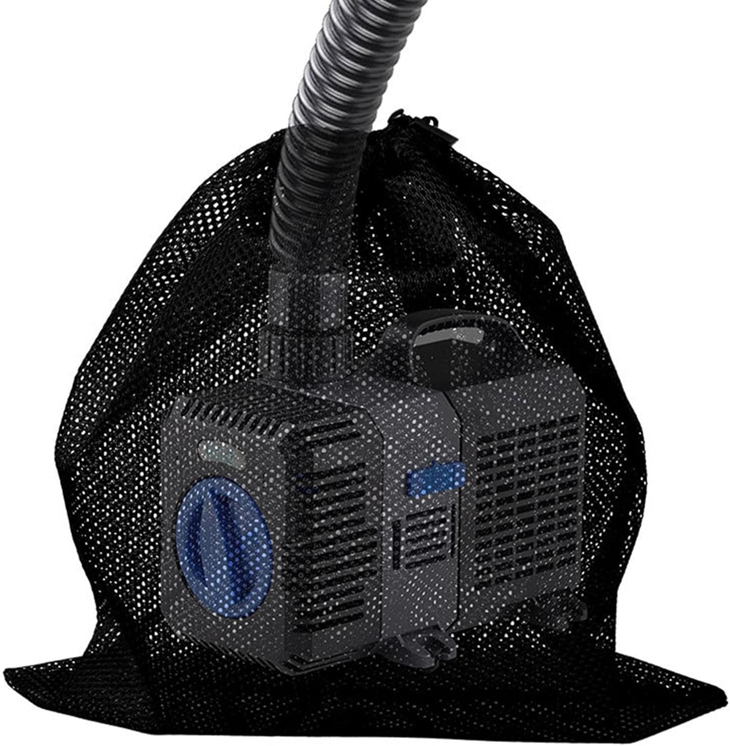 Heavy Duty Mesh Pump Bag, Improved Barrier Bag with Adjustable Cord, Compatible Pond and Pool Filters | Protective Net for Water Pump, Stable Filtration, Durable Protection Against