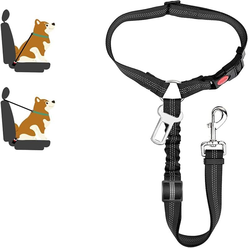 Dog Cat Safety Seat Belt Strap Car Headrest Restraint Adjustable Nylon Harness image number 1
