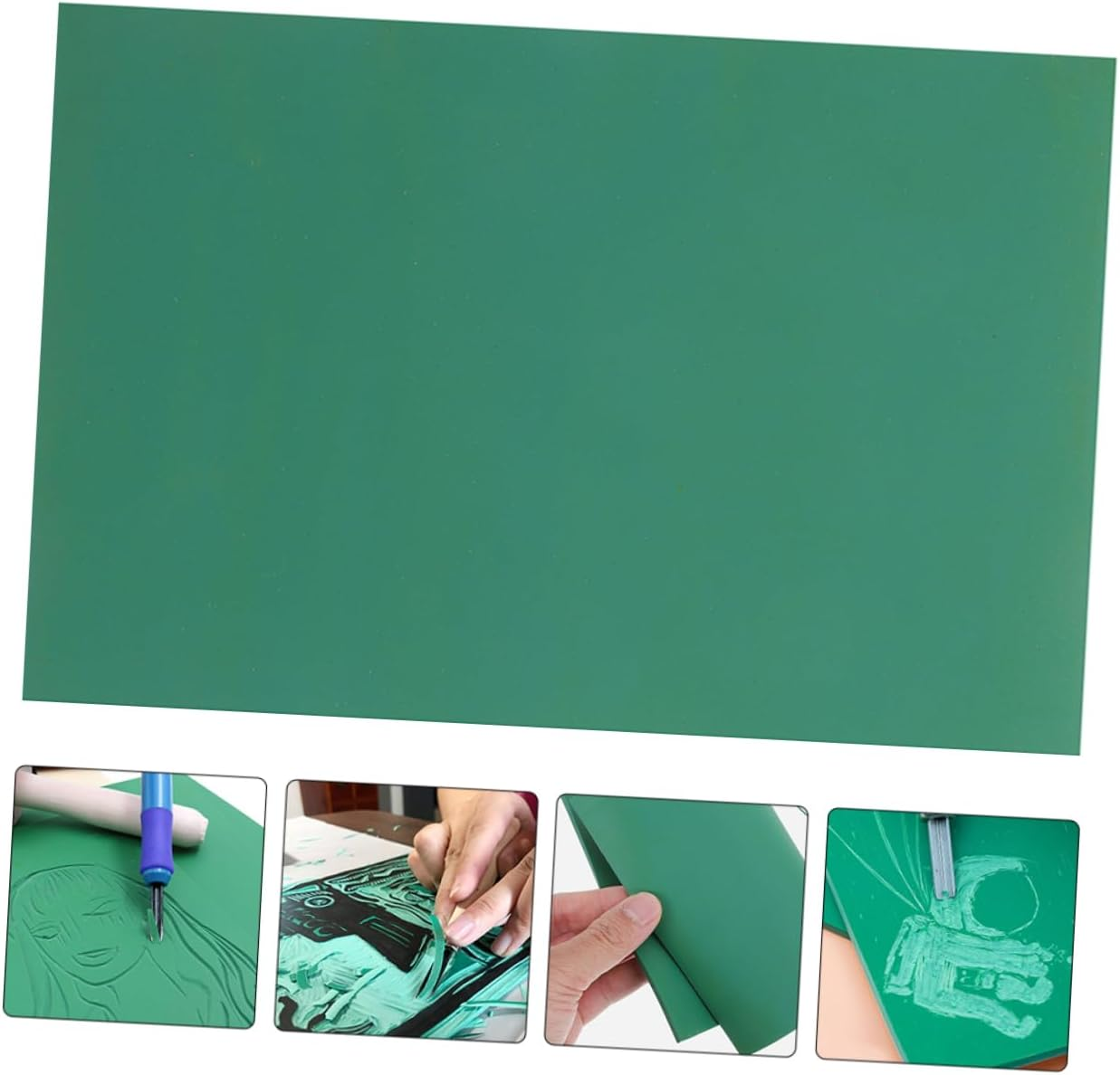 CLISPEED 4Pcs Lino Carving Blocks and Printing Sheets - A5 Soft Rubber Lino Plates for DIY Crafting and Artist Printmaking - Ideal for Creative Carving Projects image number 5