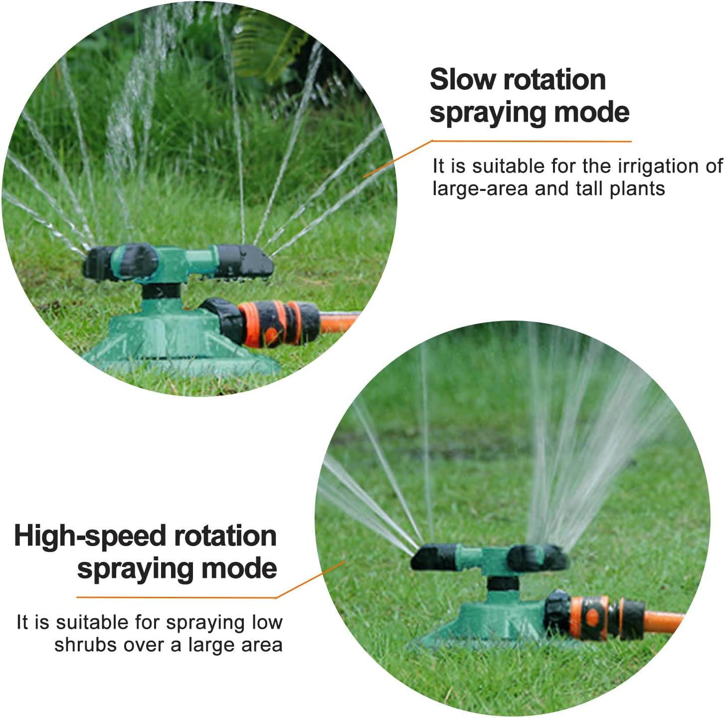360&deg; round Base Lawn Sprinkler - Adjustable Rotating Sprinkler for Yard, Garden Irrigation with Water-Efficient Spray Patterns image number 6
