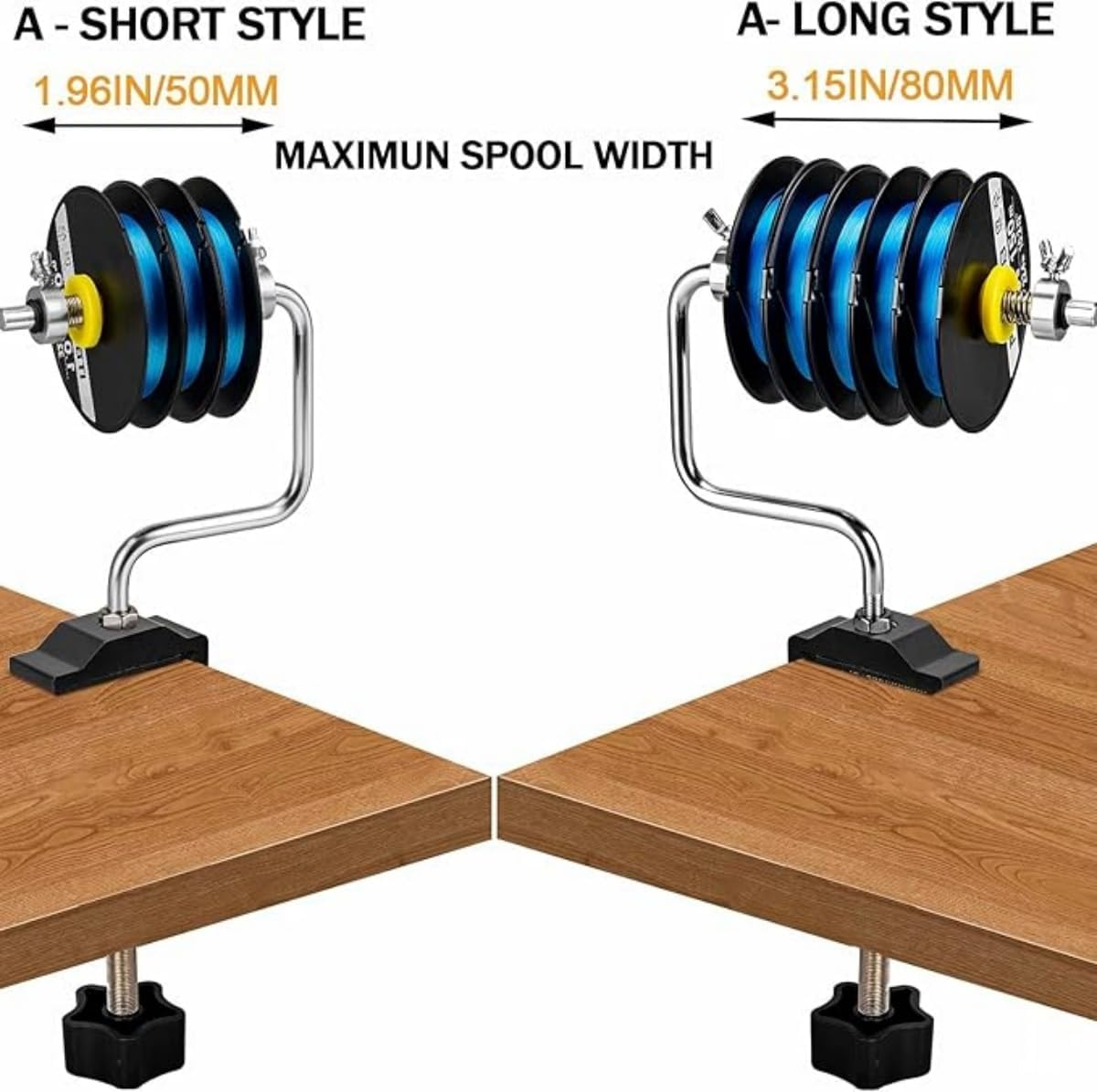 YAOYAOLING Spinning Lines Winder, Fishing Line Spooler, Portable Fishing Line Reel for Longlining, Silvery image number 1