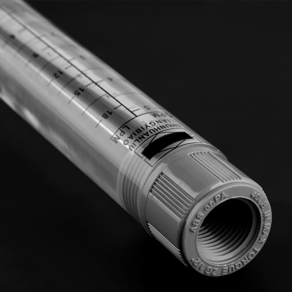 Liquid Flowmeter, LZM-15G Acrylic Tube Type Rotameter, High Accuracy Water Flow Meter, 0.05-0.5 GPM & 0.18-1.8 LPM, 1/2" Internal Thread image number 2