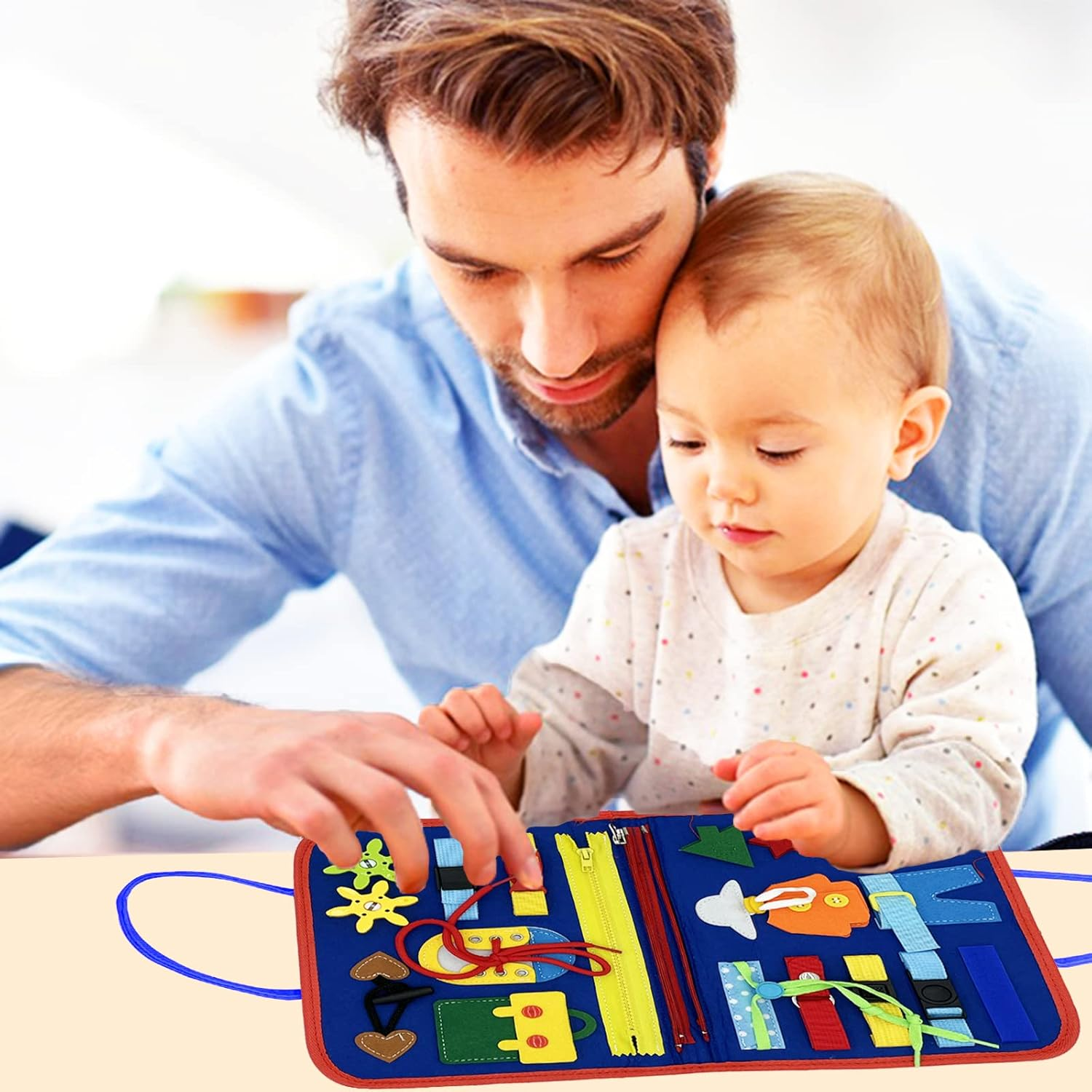 Busy Board, Toddler Travel Toys, Quiet Book, Sensory Toys for Toddlers 2 3 4, Montessori Toys for Toddler Activities Board, Educational Toys for 2 Year Old Girls Boys Gift (Blue) image number 6