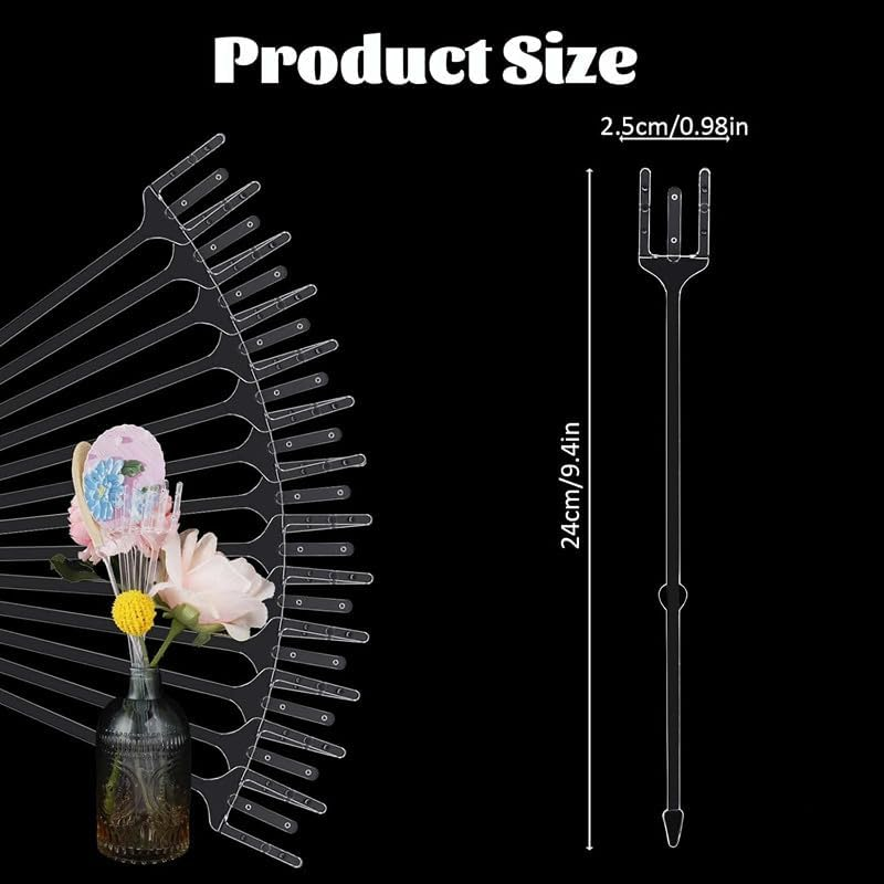 Plastic Flower Card Holder Clips, 80Pcs Clear Straight Head Picks for Photos, Names, Place Cards - Floral Picks Stick for Flower Arrangements
