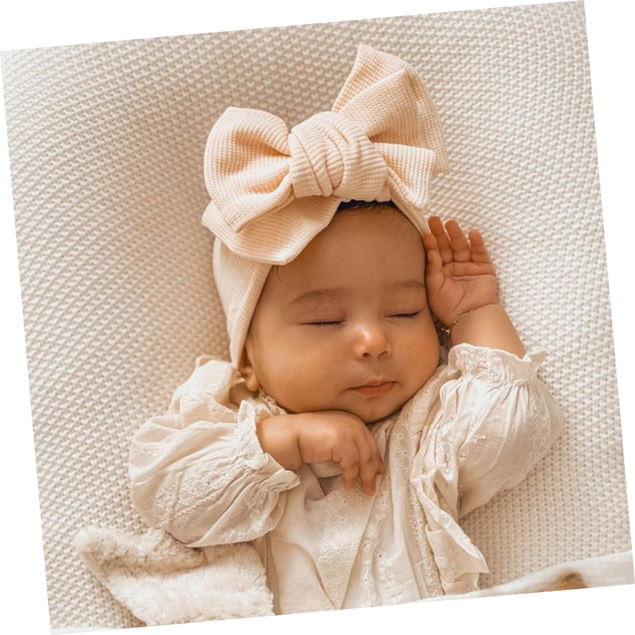 ERINGOGO Infant Knotted Headband Set Large Hair Bows for Baby Girls Newborns Soft Material No Marks for Celebrations image number 4