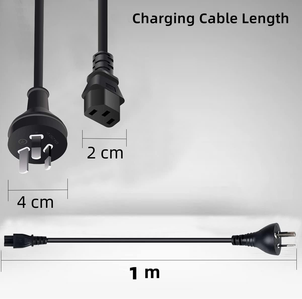 3 Prong Australia Plug 18 AWG Power Cord with with IEC 320 C13 Blade-Type Receptacles on the Female End,Standard Computer Pure Copper Extension Cable for Pcs, Monitors, Power Adapters...（1-M / 3.3FT image number 4