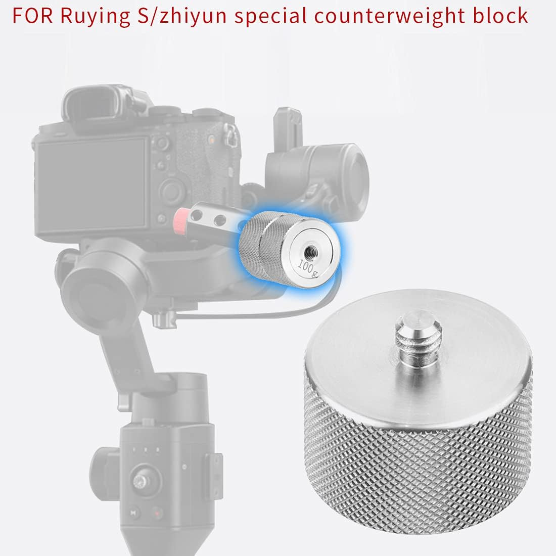 FEICHAO Gimbal Counterweight 100G Removable Balance Clump Weight with 1/4" Screw Hole for Camera Accessory Crane Stabilizer (2PCS) image number 4