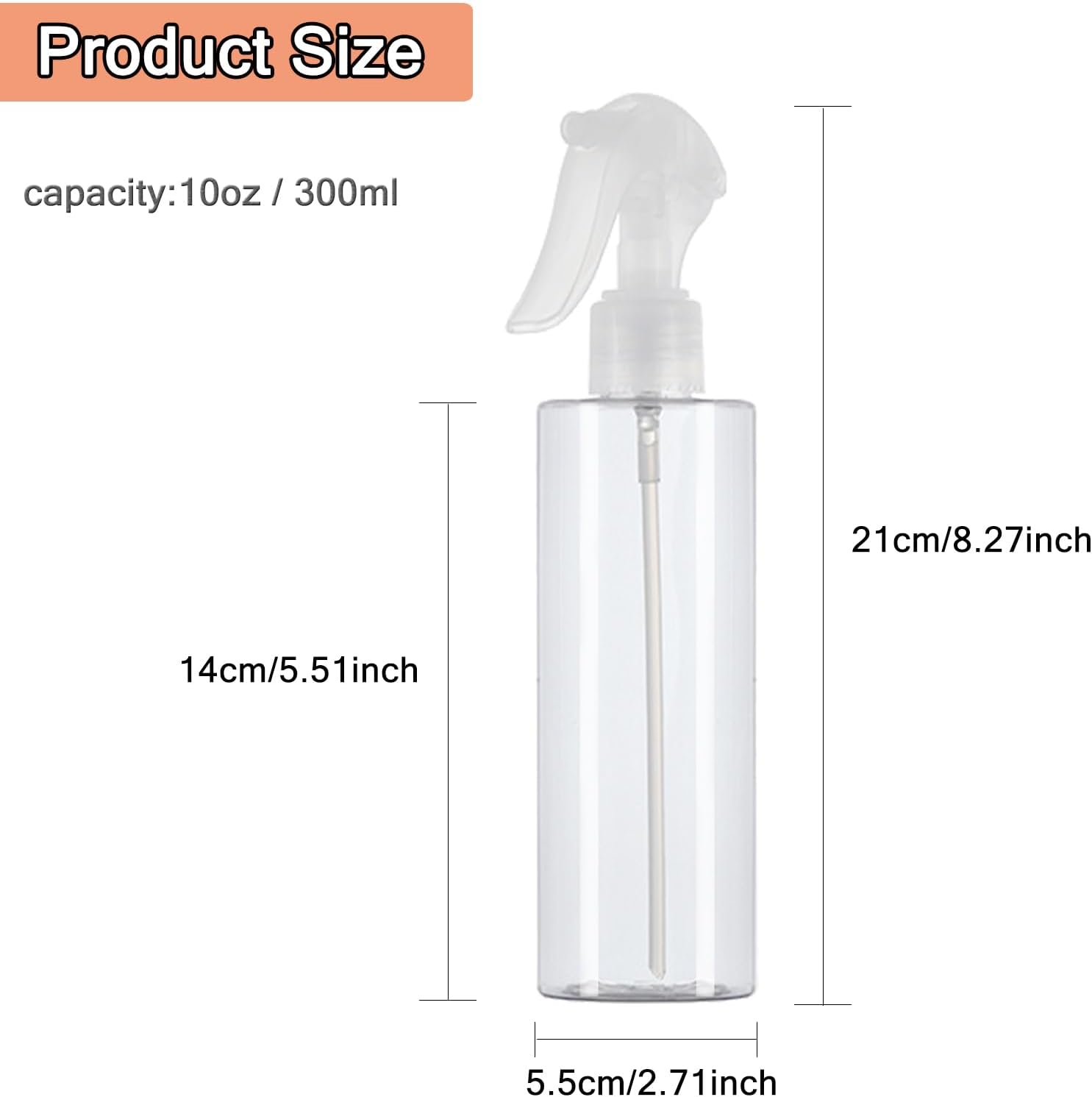 3 Pack Plastic Water Spray Bottle for Hair, 10 Oz/300Ml Empty Mister Spray Bottles for Cleaning, Cooking, Plant, Pet image number 4