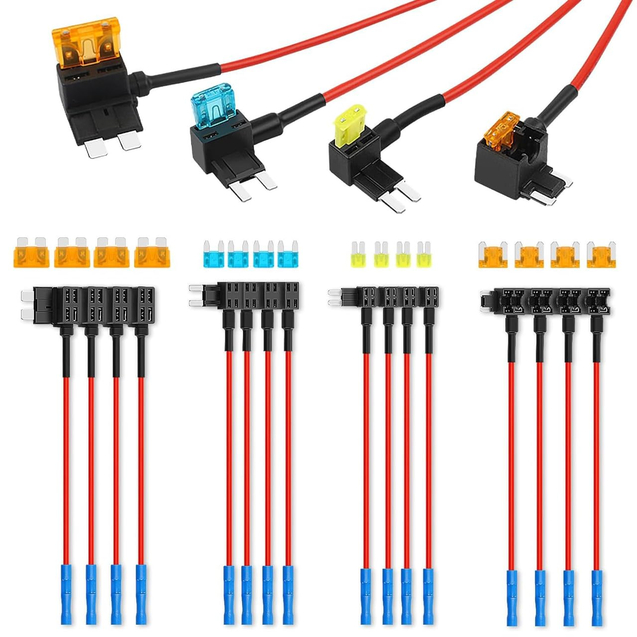 LUXINFODIO 16 Pack 4 Types, Upgraded 12V Car Add a Circuit Fuse Tap Kit - Standard Mini Micro2 and Low Profile Mini Fuse Taps, ATO ATC ATM APM Fuse Adapter Jumper for Cars Trucks Boats image number 6