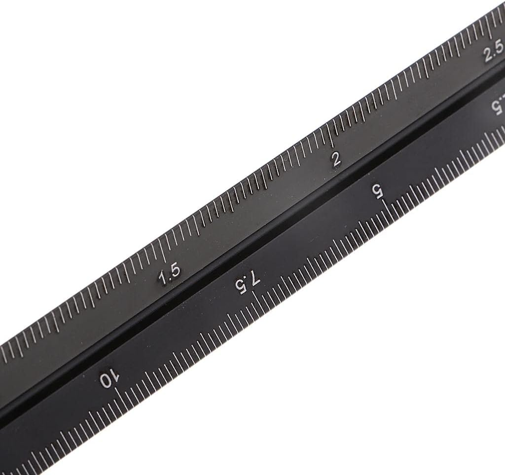 6 Aluminum Triangular Metric Scale Ruler for Engineer, 15Cm image number 4