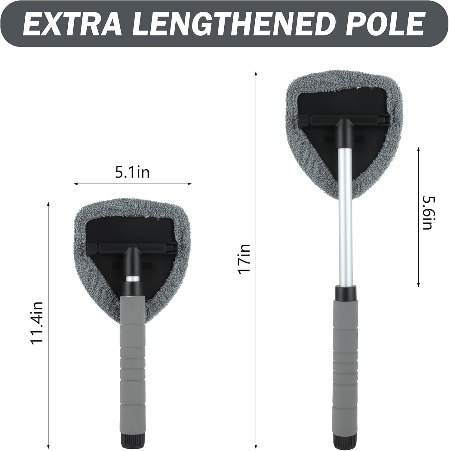 Car Window Cleaning Kit, 8 Pieces, Includes Windshield Cleaning Tool with Extendable Handle 5 Microfiber Bonnets 1 Car Ventilation Brush 1 Empty 50Ml Spray Bottle Glass Wiper Kit (Blue) - Blue image number 6