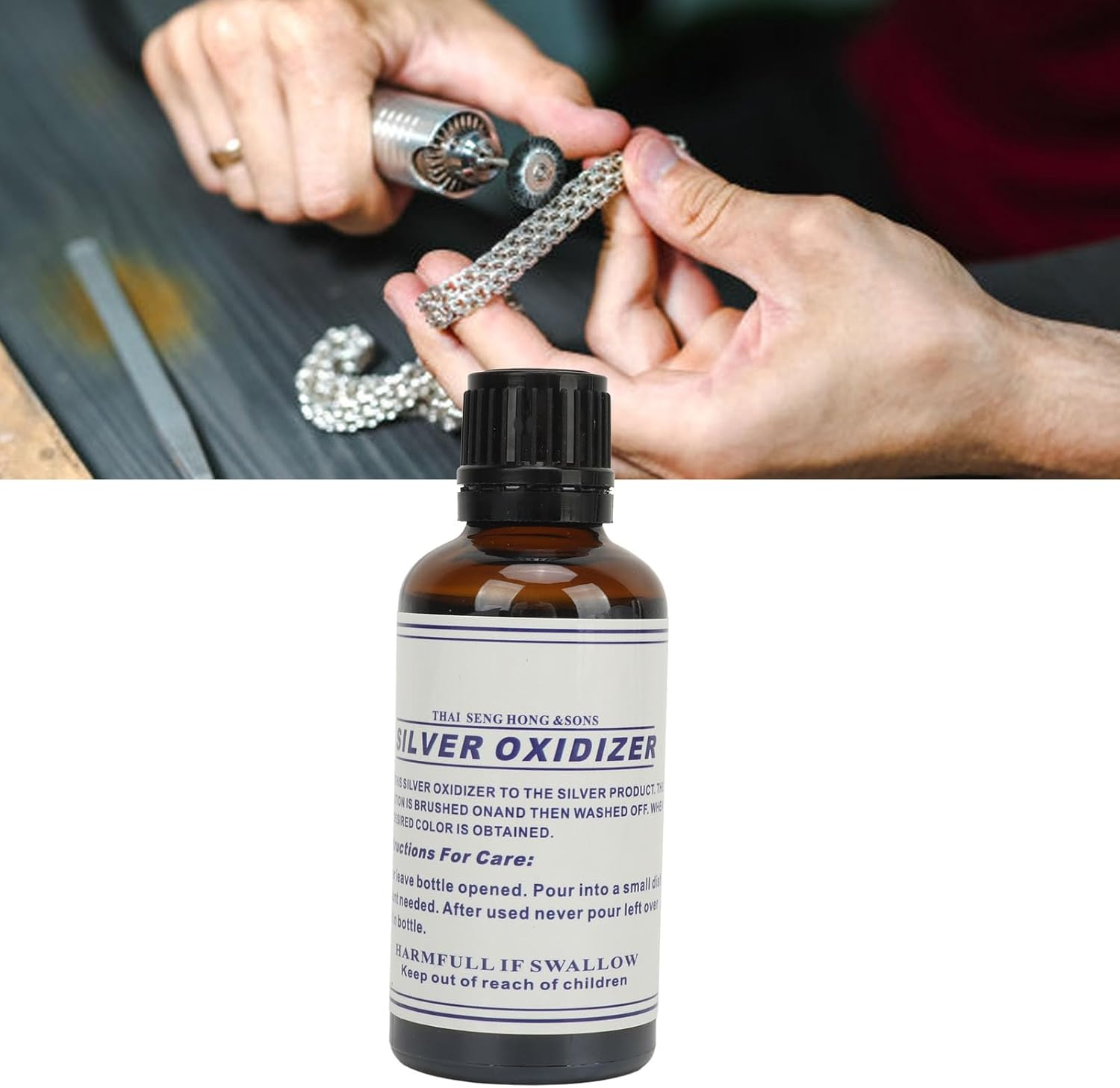 Silver Oxidizer Solution Jewelry Making Black, Vintage Effect Sterling Silver Oxidizer Solution, Fast Acting, Easy to Use, Controlled Application, 50Ml for Jewelry Making image number 3