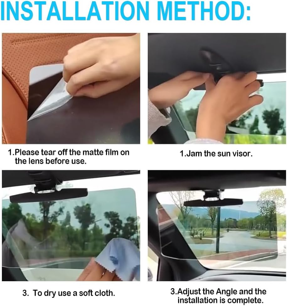 IONPSHG 2Pcs Universal anti Glare Polarizing Sunshade Extender Adjustable Angle All Seasons Universal Car Shade, for anti Glare Snow Blindness Uv Protection in Cars Trucks and Suvs All Year Round image number 3