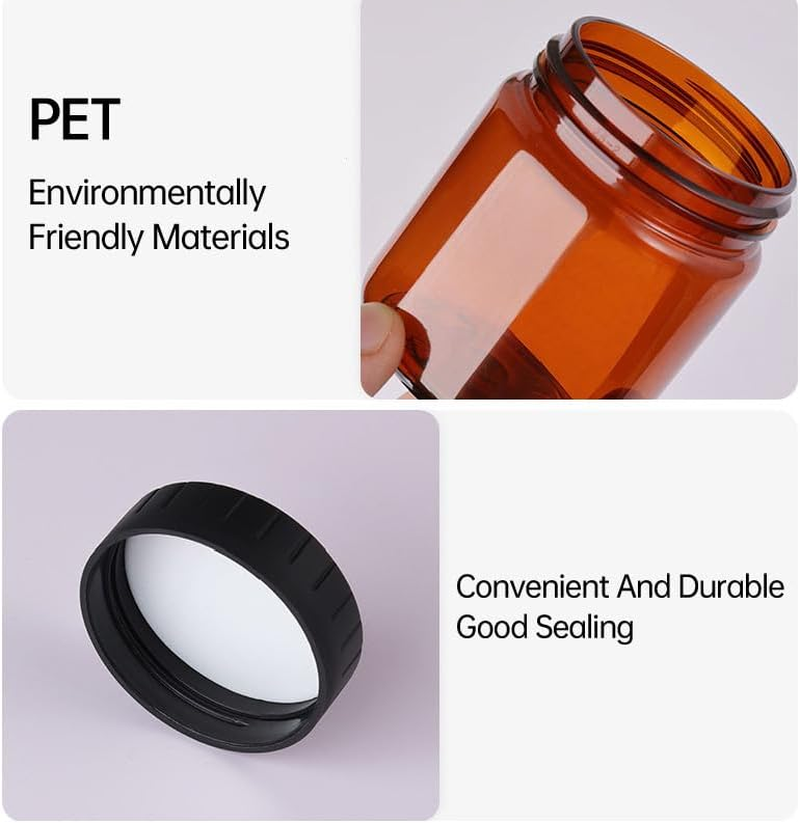 High-Quality PET Plastic Cream Bottle - 10PCS, 60ML/100ML/120ML, Double Layer Container for Cosmetic Creams, Skincare, and Lotions, Amber Brown Jar with Secure Black Lid image number 4