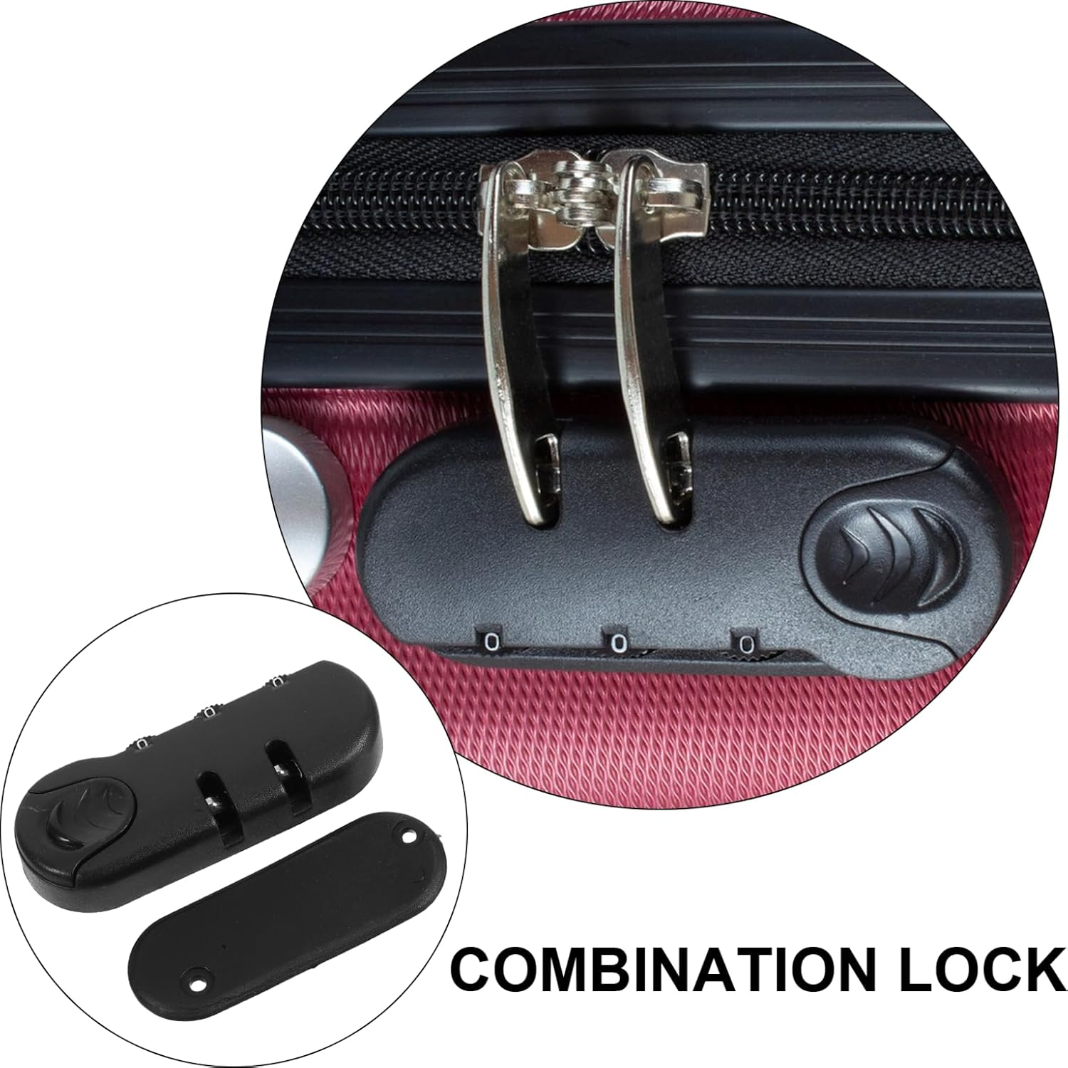 COMPUKAS 3Pcs Backpack Anti-Theft Lock Combination Password Security for Luggage Suitcases Bags with Thumb Operation Lightweight Travel Gear for Business Trips image number 1