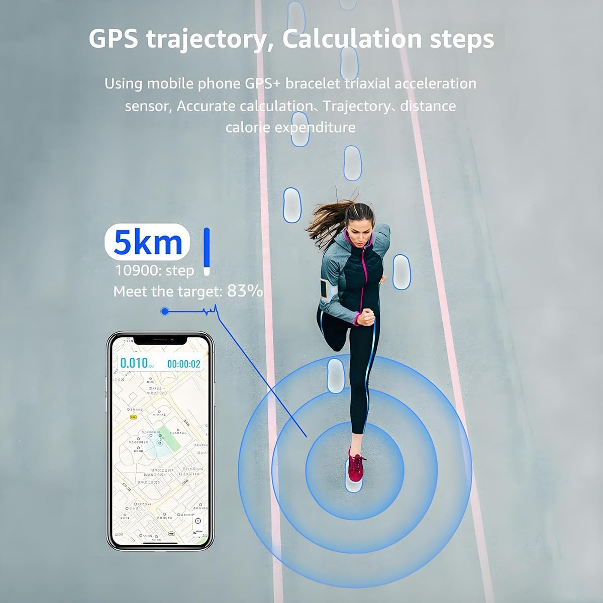 Fitness Tracker Sport Bracelet Smart Watch Activity Tracker Waterproof Fitness Band Wristbands for Sports image number 5