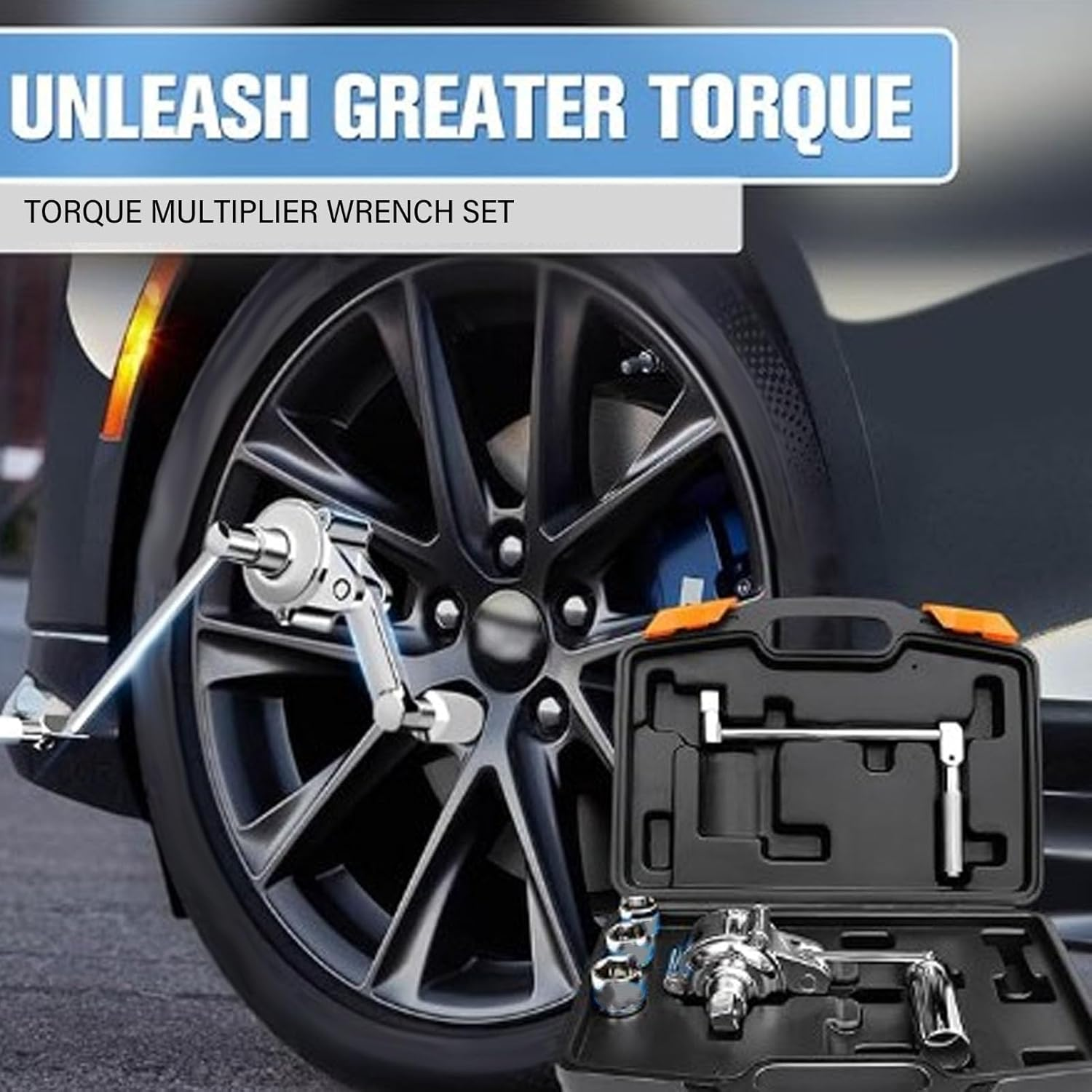 Torque Multiplier, Torque Multiplier with 1/2 Driver 1:16 Labor Saving Wrench Set, Hand Lug Nut Kit, Portable Wrench Sockets Set