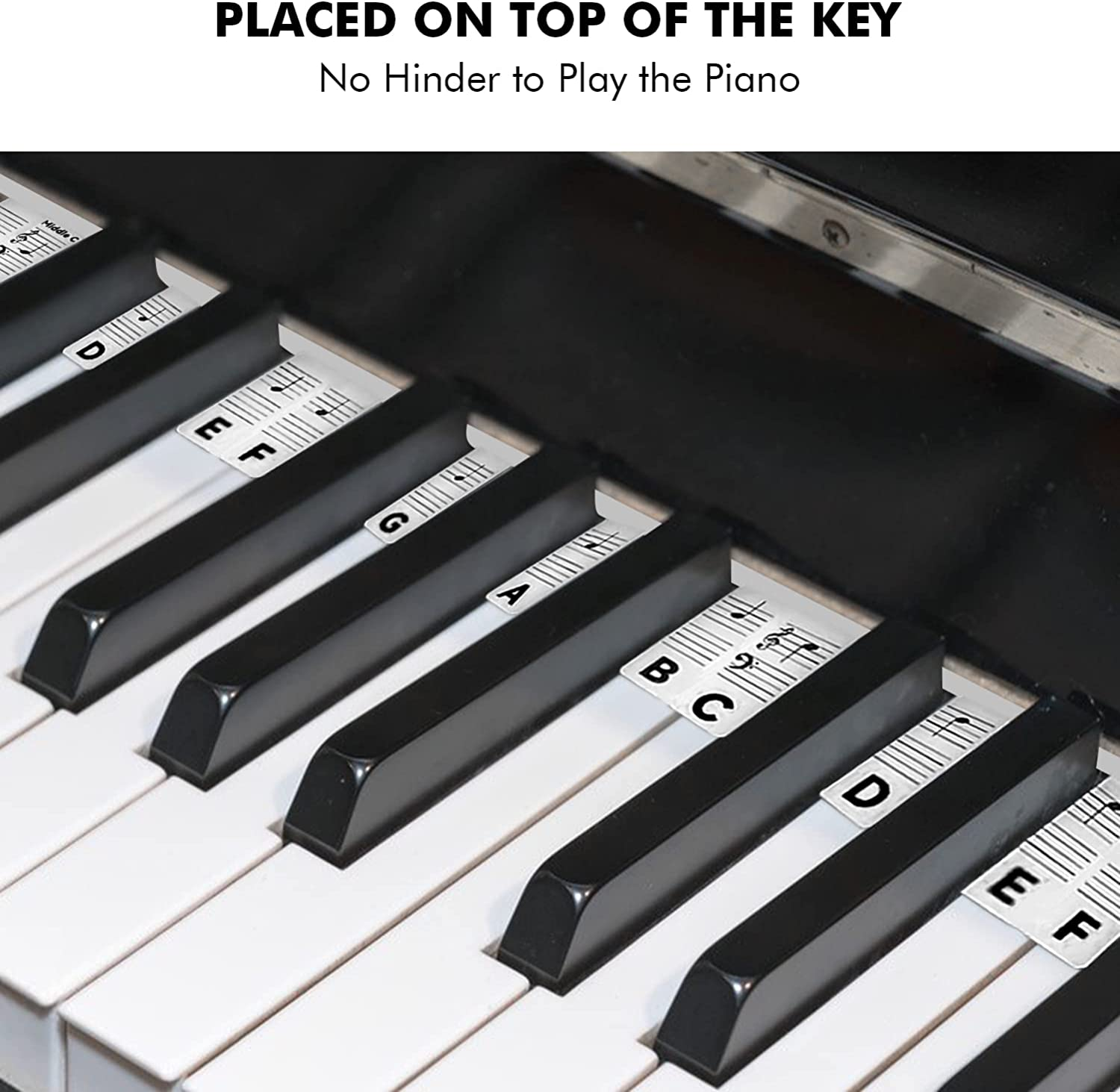 Removable Piano Keyboard Note Labels, Reusable Piano Notes Silicone Strips 88-Key Piano Music Notes Letter Label Guide without Stickers, a Great Learning Tool for Beginner Piano Player of All Ages image number 3