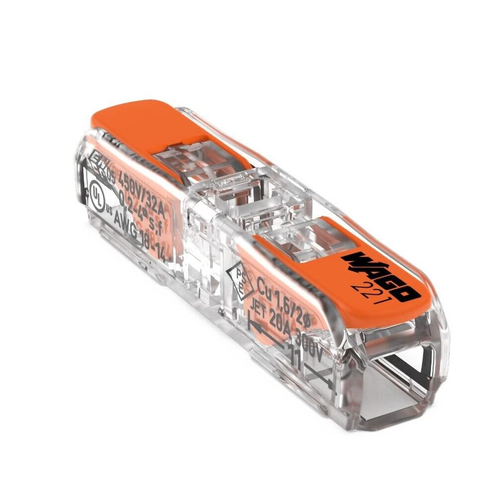 **Official & Genuine** (60 Pcs) WAGO 221-2411 - 4Mm&sup2; 221 Inline Splicing Connectors for All Conductor Types image number 1