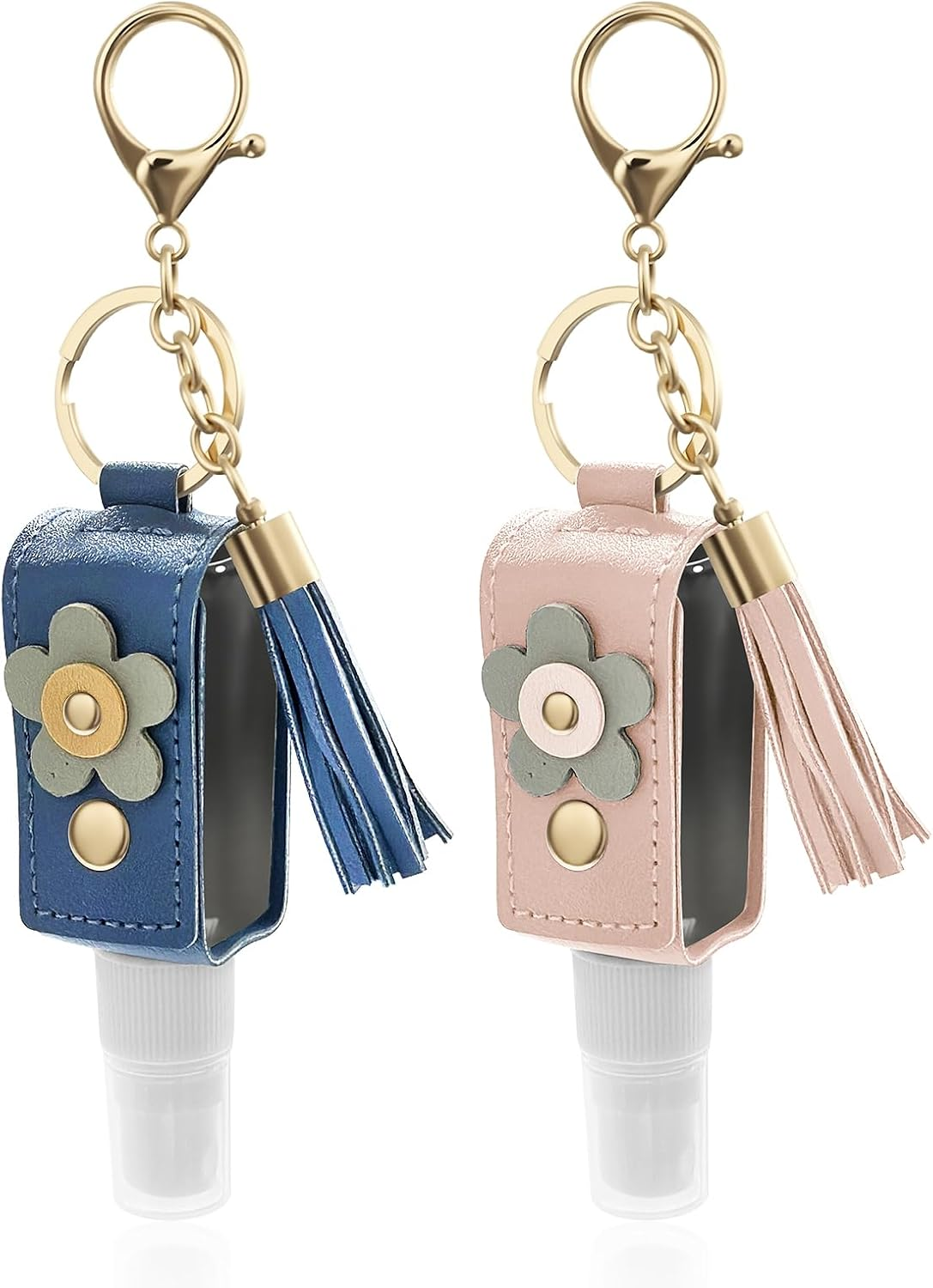 BEZANU Hand Sanitizer Keychain, 2 PCS Portable Travel Spray Bottle for Traveling Make-Up Skincare Cleaning (30Ml) image number 2