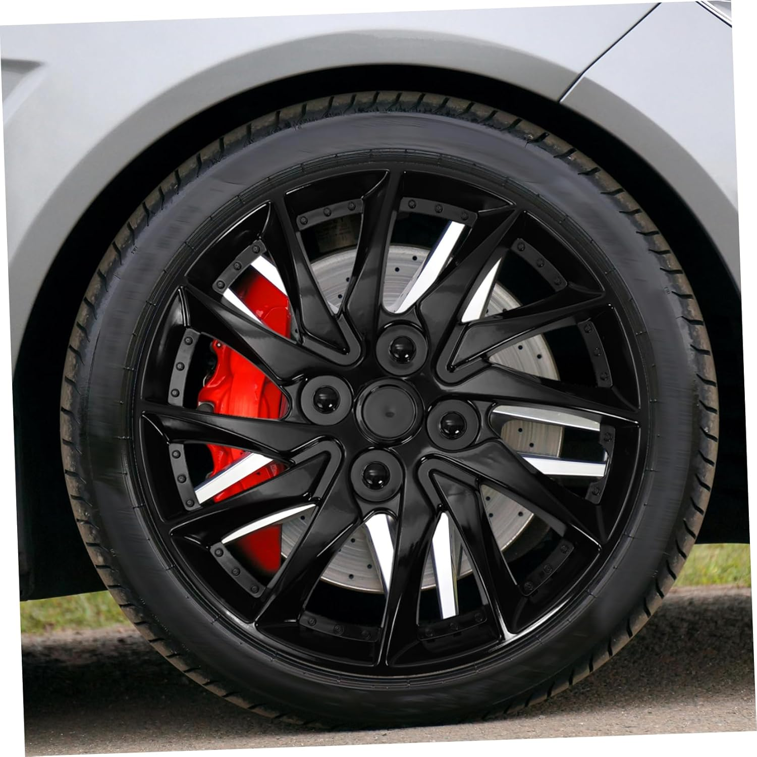 Wheel Hubcaps 14 Inch Pp Hub Wheel Covers with Dirt Protection and Easy Cleaning Black Auto Accessory image number 6