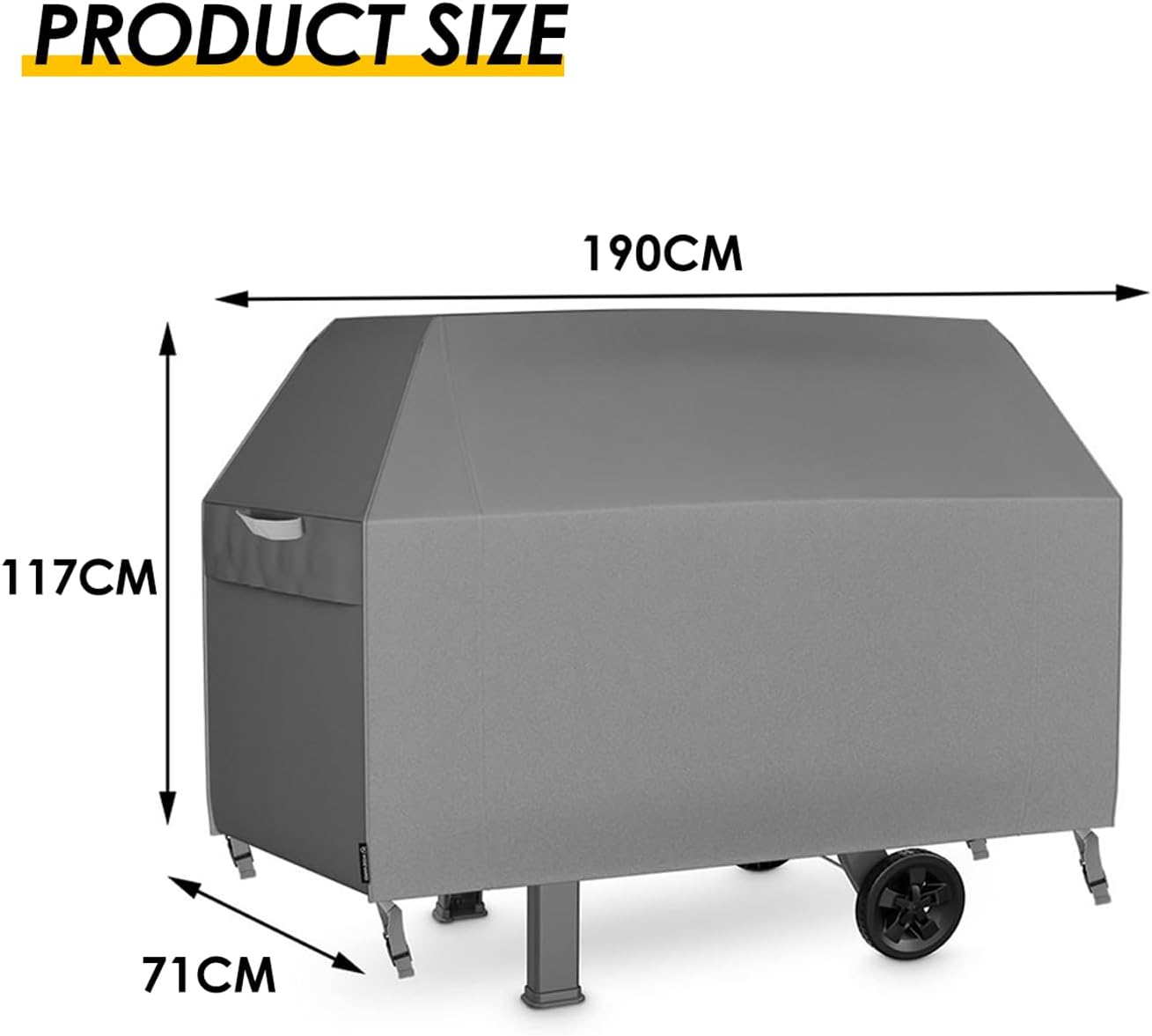 KOZYARD Premium BBQ Grill Cover Foldable Outdoor Waterproof Protector Heavy Dust-Proof Fading Resistant Cover UV Protection with Handles Air Vents 210D Polyester Oxford Fabric, 190 X 71 X 117Cm image number 5