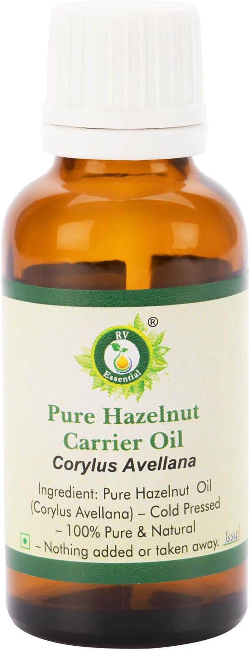 Hazelnut Oil | Corylus Avellana | for Skin | Unrefined | for Body | for Hair | for Face | 100% Pure Natural | Cold Pressed | 100Ml | 3.38Oz by R V Essential