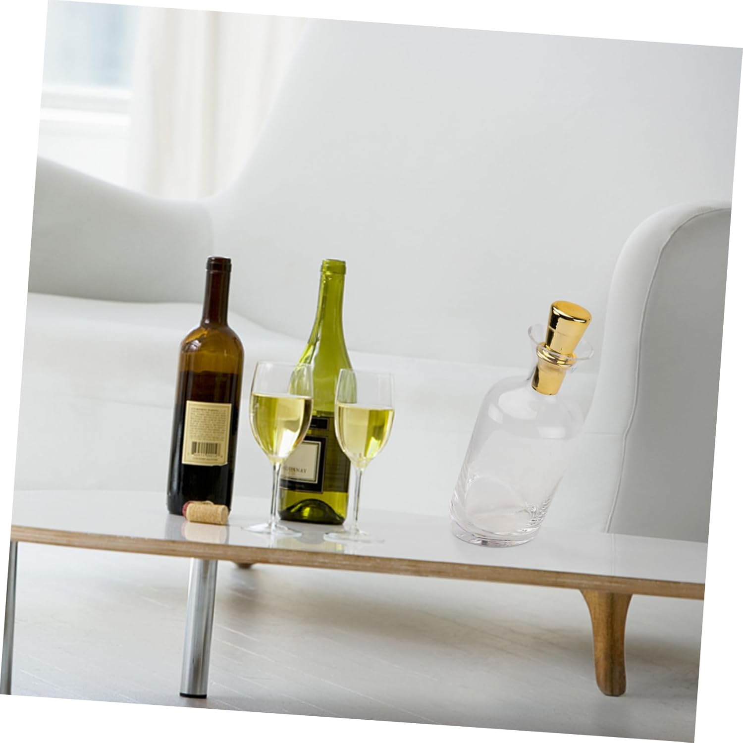 CATIEBYE Creative Crystal Wine Flask Gold Lid Glass Decanter Elegant and Practical Wine Storage for Cocktail image number 5