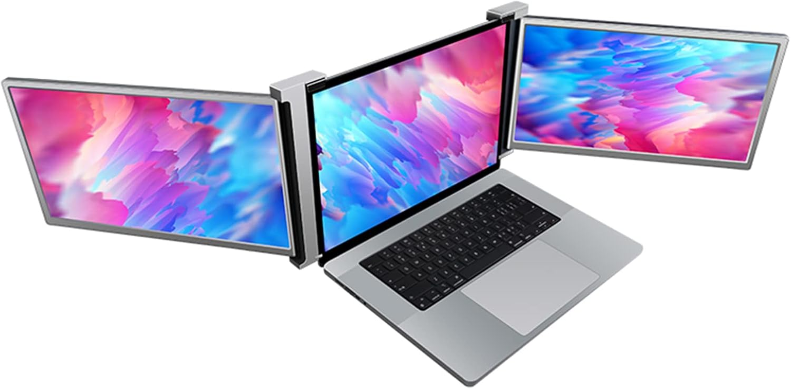 15" Triple Laptop Screen Extender, FHD 1080P IPS Triple Portable Monitor for Dual Screen Display, Folding Triple Screen for 15"-17" Laptop, Multi Modes, Type-C Plug and Play(1#) image number 1