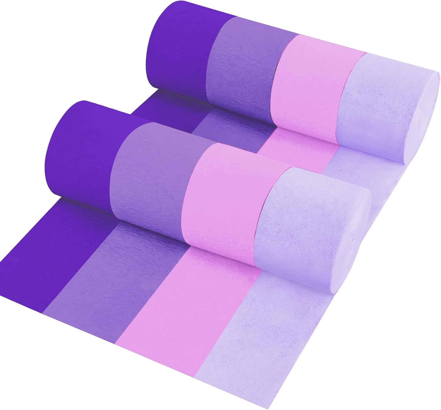 8 Rolls Gradient Blue Crepe Paper Streamer, 4 Colors - 82 Ft Streamers for Wedding, Birthday, Baby Shower, Graduation, Bridal Shower