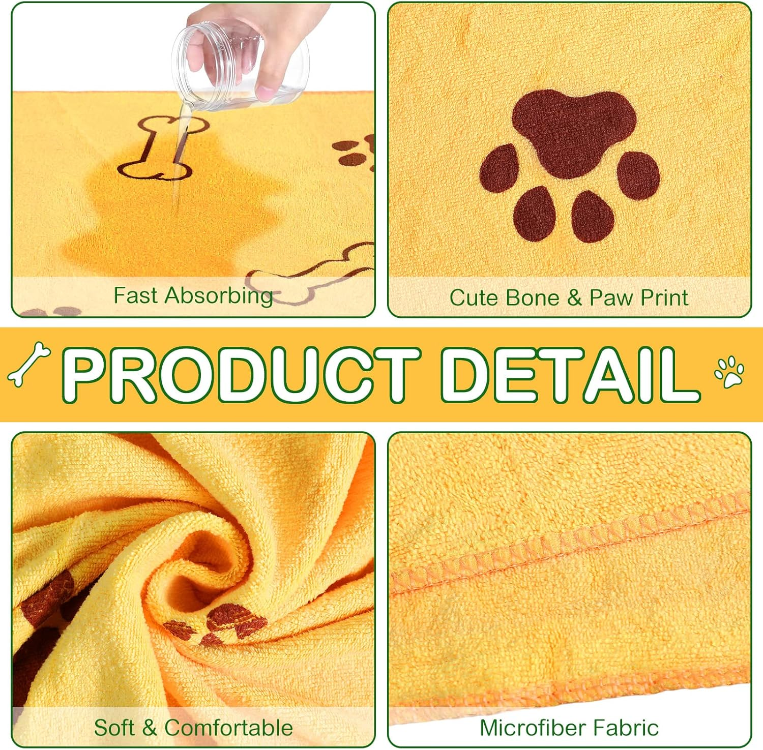 Chumia 8 Pcs Dog Towels for Drying Dogs Cats Pet Towels Bulk Puppy Microfiber Quick Drying Paw Bath Bathing Supplies Absorbent for Medium Pets(Colorful,40 X 24 Inch) image number 4
