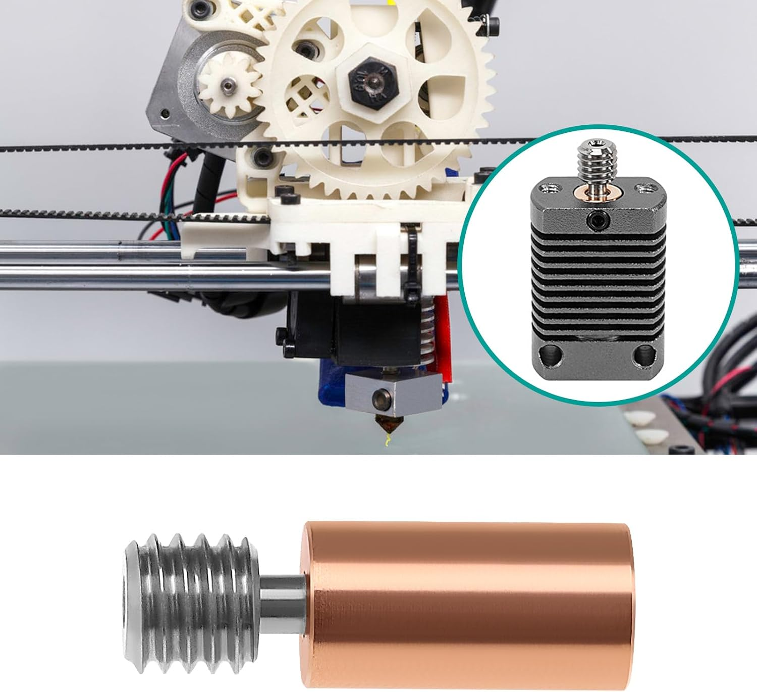 Create Idea Smooth Bimetal Heatbreak 1.75Mm Filament Titanium Copper Thermal Barrel Tube Compatible with E3D V6 Muti Color Hotend 3D Printer image number 1