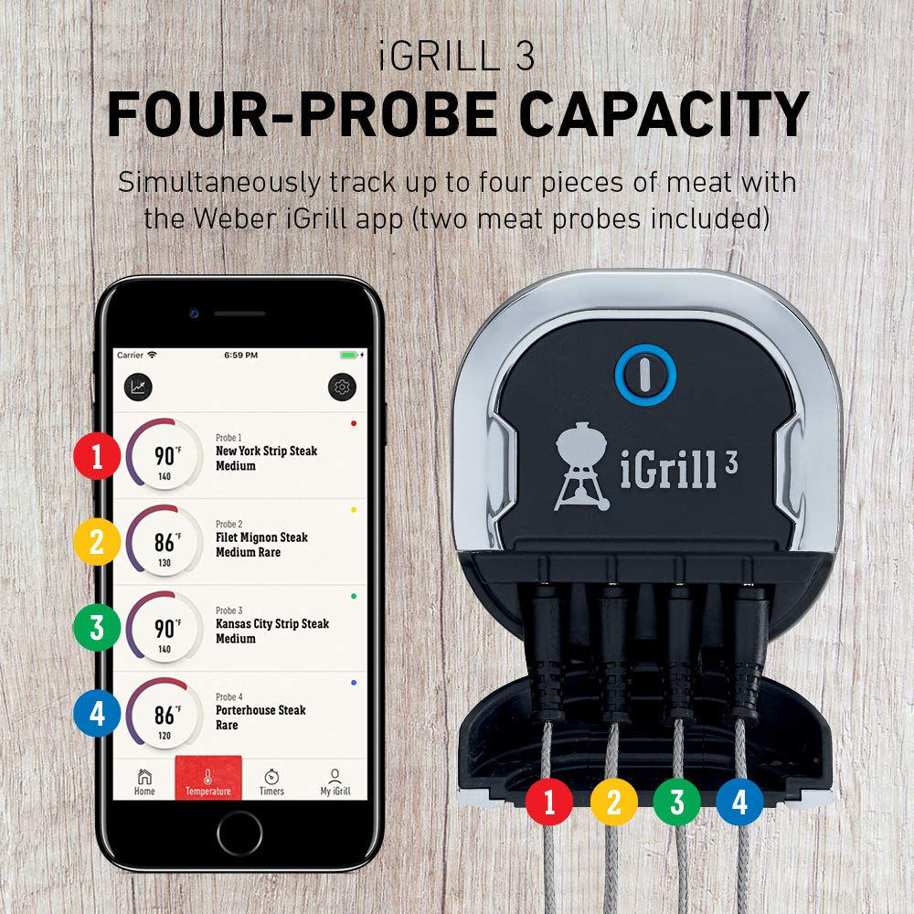 Weber Igrill 3 BBQ Digital Cooking Thermometer Heat Resistant Instant Read Thermometer for Your Weber Spirit or Genesis BBQ image number 3