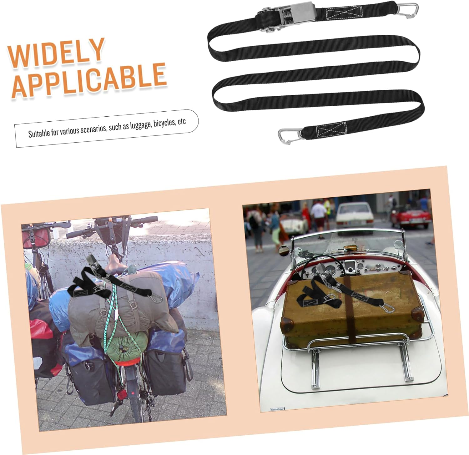 Veemoon Stainless Steel Ratchet Rope Tightener Luggage Belt Buckle Strap Adjustable Suitcase Belt Luggage Straps for Travel image number 6