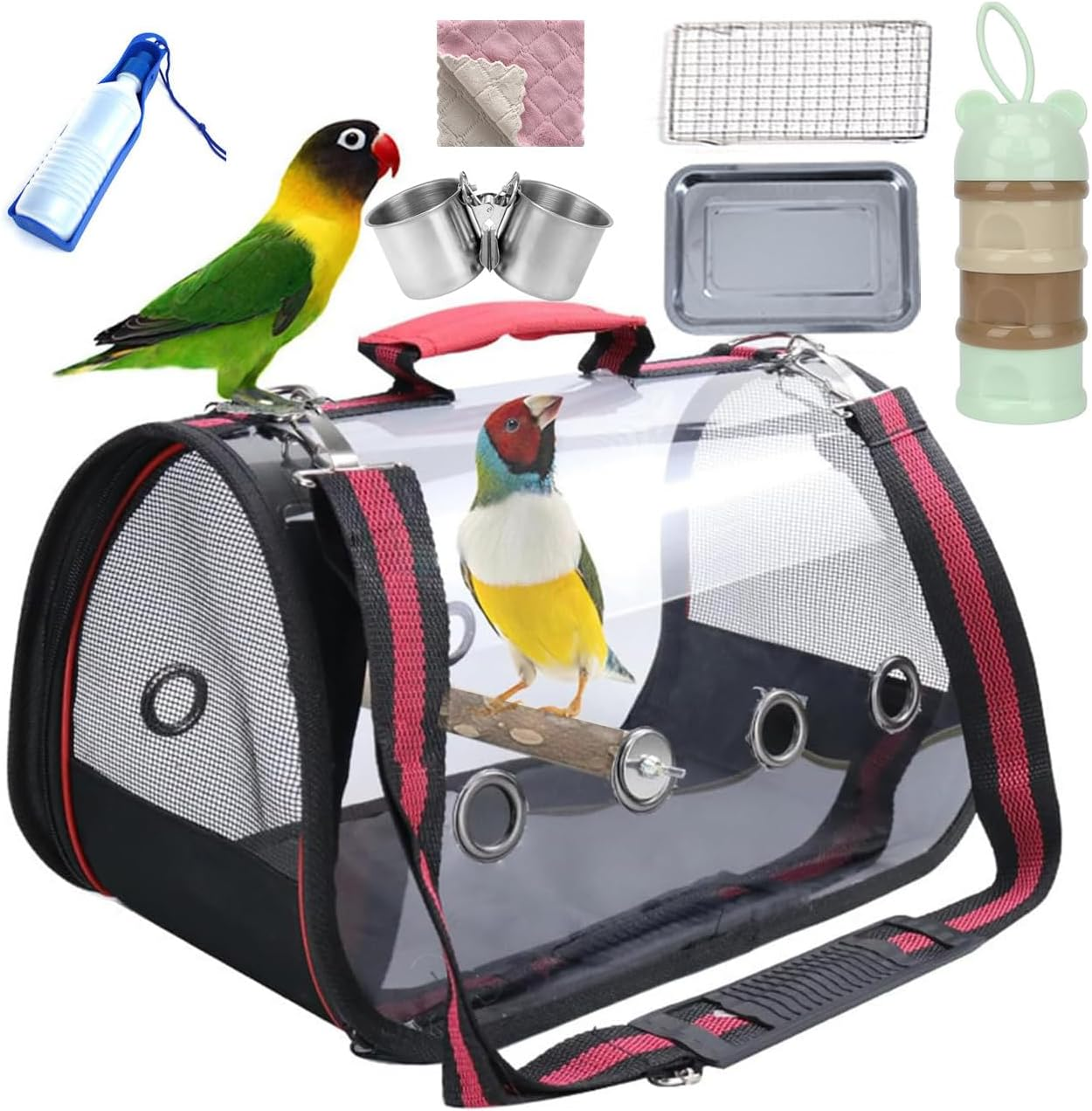 Bird Carrier Portable,Lightweight Breathable Parrot Outgoing Bags,Small Pet Transport Bag with Shoulder Strap, Bag for Carrying Birds, Rats, Guinea Pigs, Squirrels